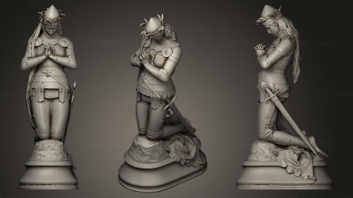 Статуэтки и статуи разные (Жанна д'Арк, STKR_0019) 3D модель для ЧПУ станка
